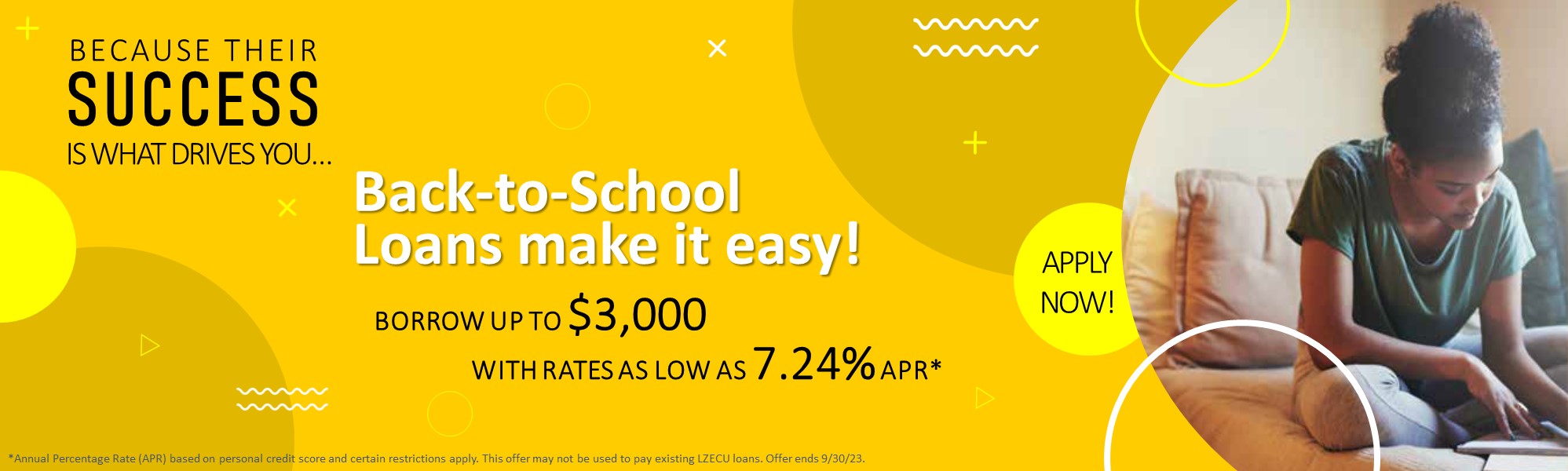 Back to school loan. Borrow up to $3000. Click to apply.